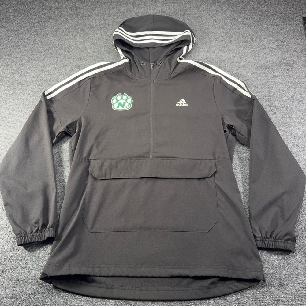 Adidas Northwest Missouri State Bearcats Quarter Zip Hooded Windbreaker Black M